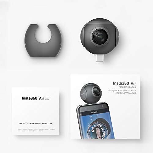 Insta360 Air Pocket Mini Panorama-Kamera 360 Grad 3K HD Dual 210 Weitwinkel-Fischaugen-Objektiv VR-Modus für Samsung S6 / Huawei GR5 / LG G4 für And -