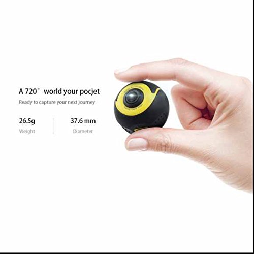 4K Action Kamera WiFi Mini Panoramakamera Ultra HD 360 Grad VR Kamera,Echtzeit Übertragung,Videoaufzeichnung,Weitwinkelobjektiv,geeignet für Smartphone Android - 