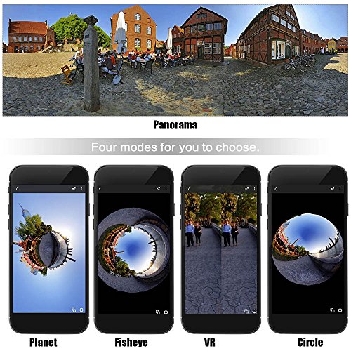 Andoer DETU 360-Grad-Panorama-Kamera Wifi 1080P 30FPS 8MP Fisheye Film-Quelle für virtuelle Brille VR Action Sports Outdoor-Aktivitäten Kamera-Camcorder-Auto-DVR - 