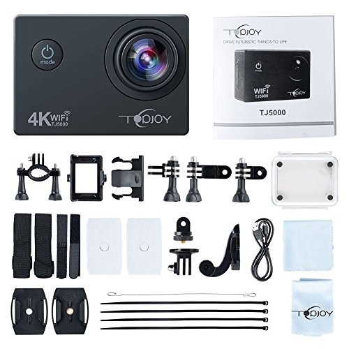 Topjoy Sport Action Kamera TJ5000 4K 16MP Unterwasser Action Kamera mit NTK96660 Chipsatz Sony IMX078 Sensor Gyro WiFi HDMI & AV Out Action Cam für Tauchen Fahrrad Skifahren - 