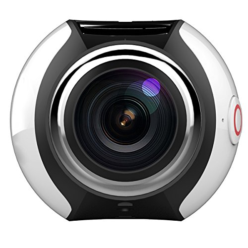 TURNMEON WiFi 4 K 360 Grad Panorama Kamera Wireless 3D VR Action Sports Kamera 16 MP HD 30 fps Wasserdicht 230 ° Große Ziel Mini DV Player (weiß) - 6