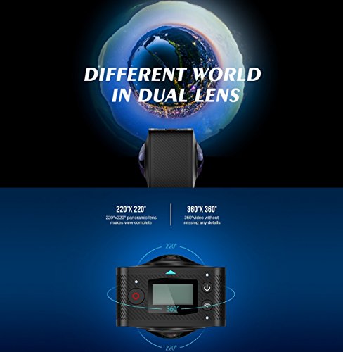 [Official Store] | Elephone EleCam 360 Grad Kamera WIFI HD Dual 960P@ 30FPS Panorama Actionkamera -